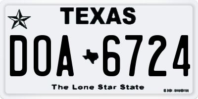 TX license plate DOA6724
