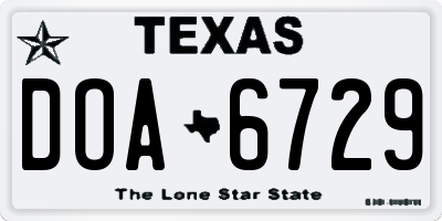 TX license plate DOA6729