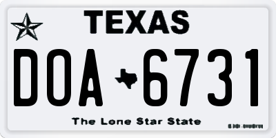 TX license plate DOA6731