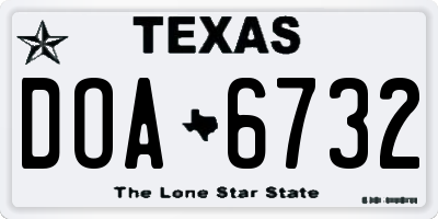 TX license plate DOA6732