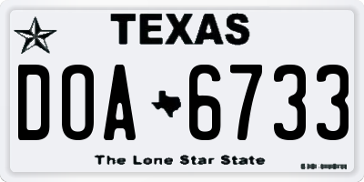 TX license plate DOA6733