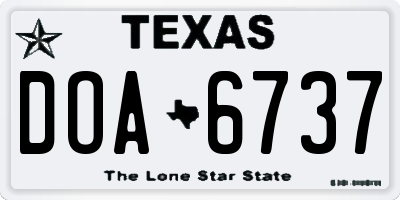 TX license plate DOA6737