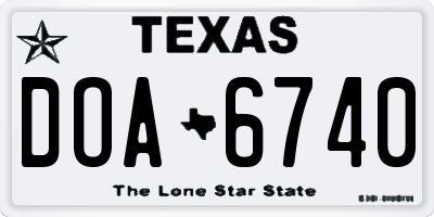 TX license plate DOA6740