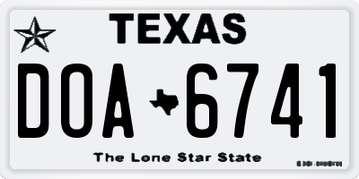 TX license plate DOA6741