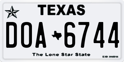 TX license plate DOA6744
