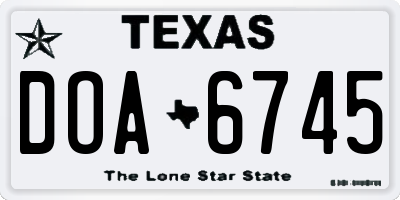 TX license plate DOA6745
