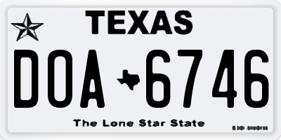 TX license plate DOA6746