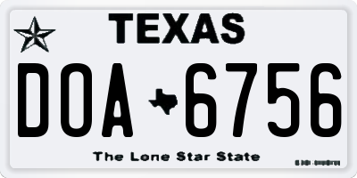 TX license plate DOA6756