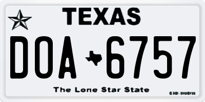 TX license plate DOA6757