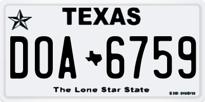 TX license plate DOA6759