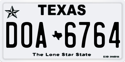 TX license plate DOA6764