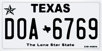 TX license plate DOA6769