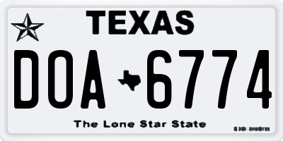TX license plate DOA6774