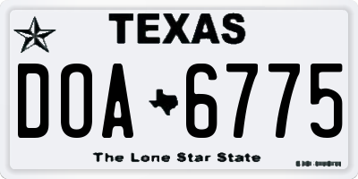 TX license plate DOA6775