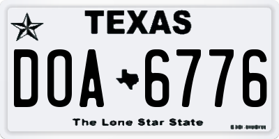 TX license plate DOA6776