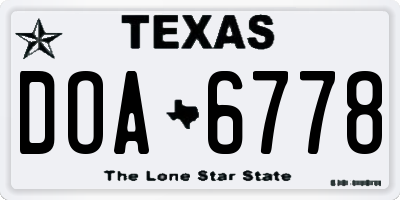 TX license plate DOA6778