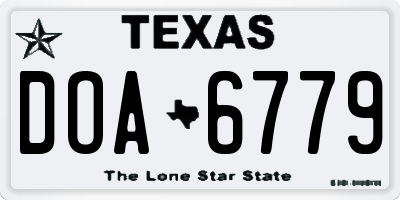 TX license plate DOA6779