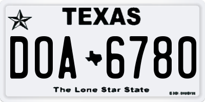 TX license plate DOA6780