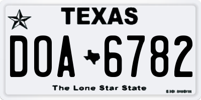 TX license plate DOA6782