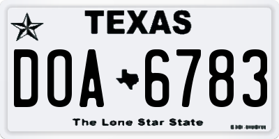 TX license plate DOA6783