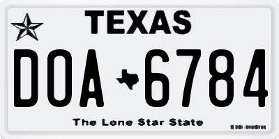 TX license plate DOA6784