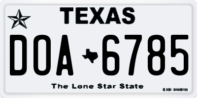 TX license plate DOA6785
