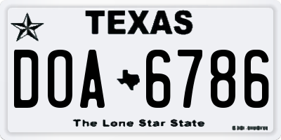 TX license plate DOA6786