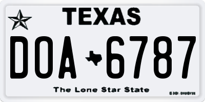 TX license plate DOA6787