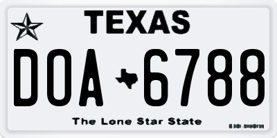 TX license plate DOA6788