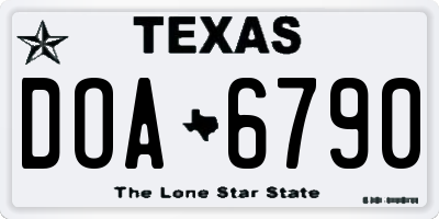 TX license plate DOA6790