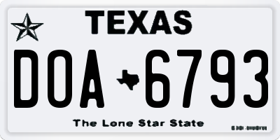 TX license plate DOA6793