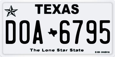 TX license plate DOA6795