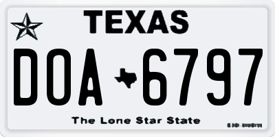 TX license plate DOA6797