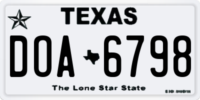 TX license plate DOA6798