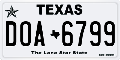 TX license plate DOA6799