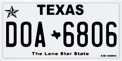 TX license plate DOA6806