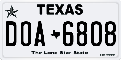TX license plate DOA6808