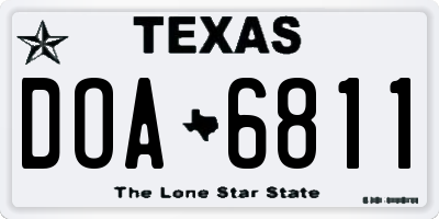 TX license plate DOA6811