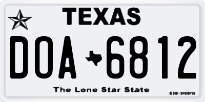TX license plate DOA6812