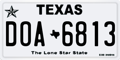 TX license plate DOA6813