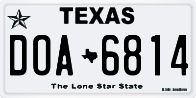 TX license plate DOA6814