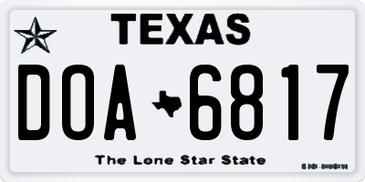 TX license plate DOA6817
