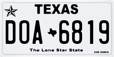 TX license plate DOA6819