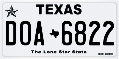 TX license plate DOA6822