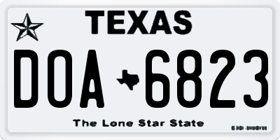 TX license plate DOA6823