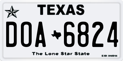 TX license plate DOA6824