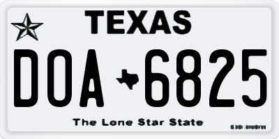 TX license plate DOA6825
