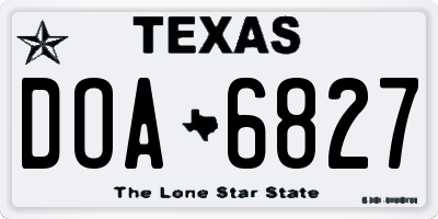 TX license plate DOA6827