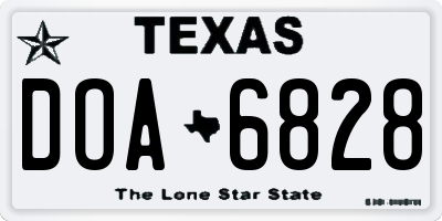 TX license plate DOA6828