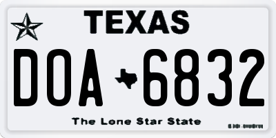 TX license plate DOA6832
